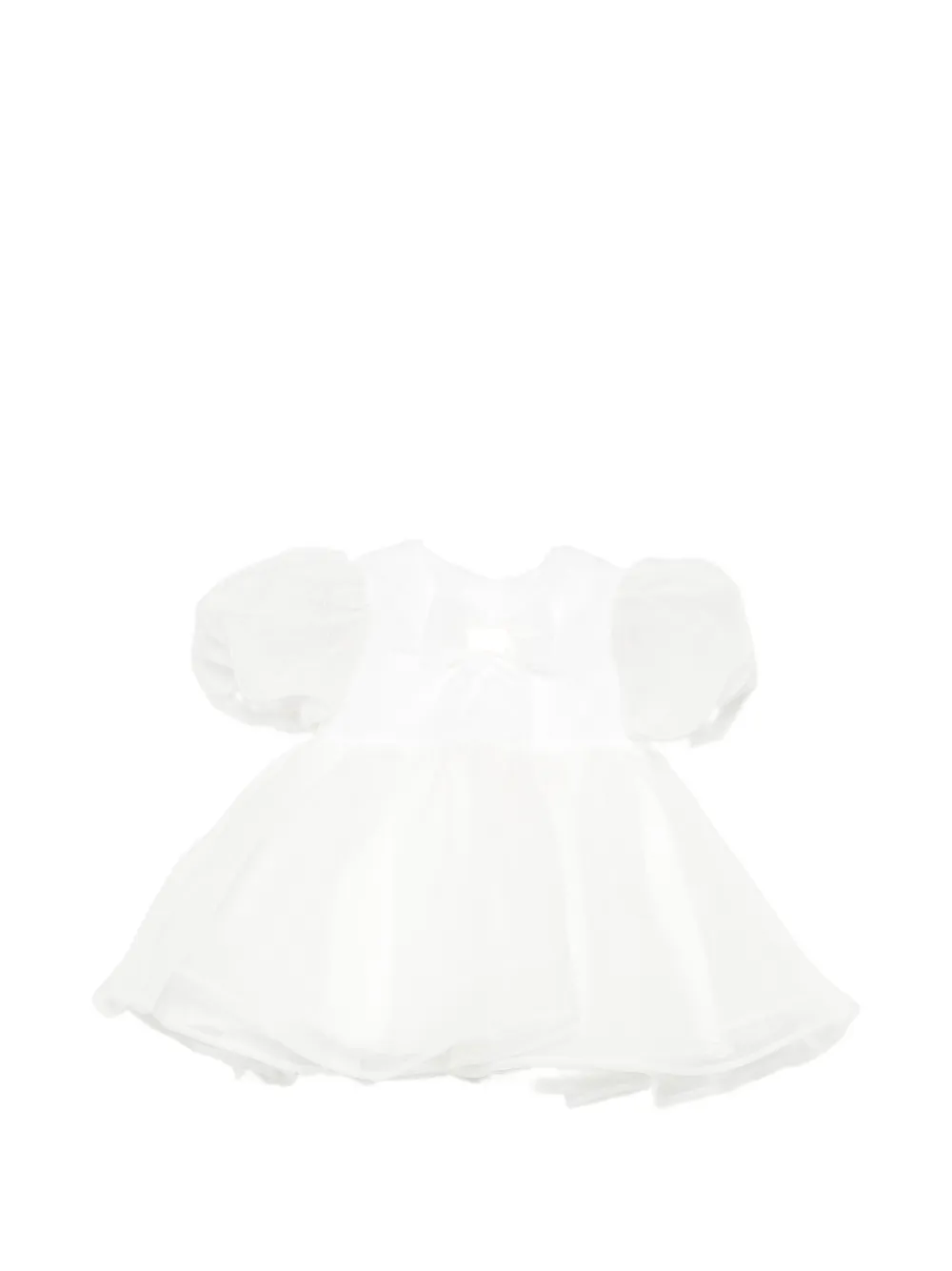 Elisabetta Franchi La Mia Bambina bow-detail puff-sleeve dress - Weiß