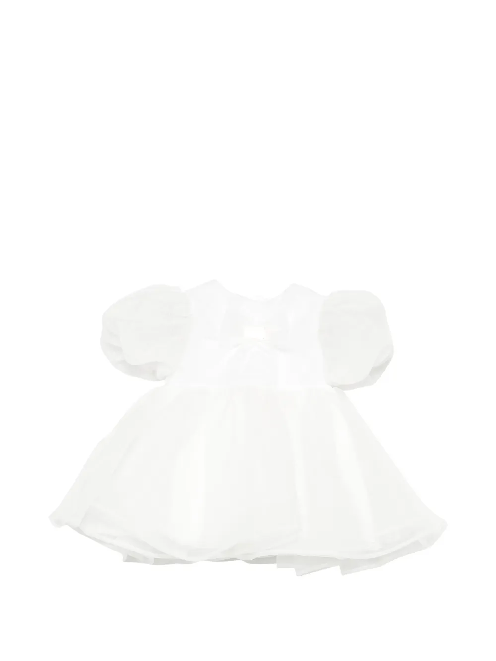 Elisabetta Franchi La Mia Bambina bow-detail puff-sleeve dress - Bianco