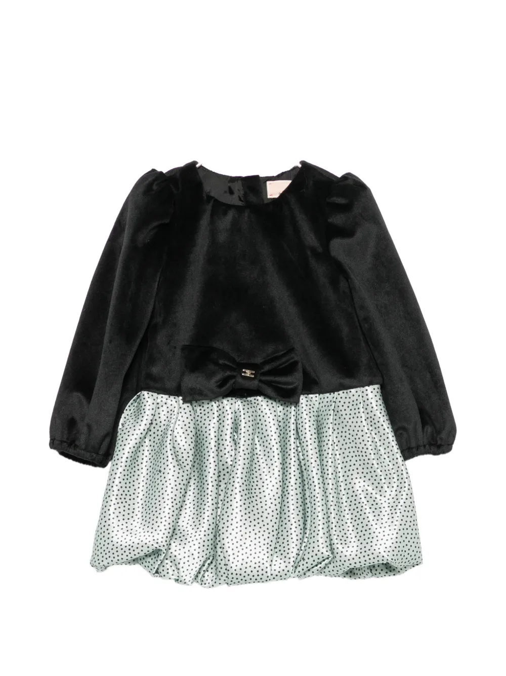 Elisabetta Franchi La Mia Bambina bow-detail polka-dot dress - Nero