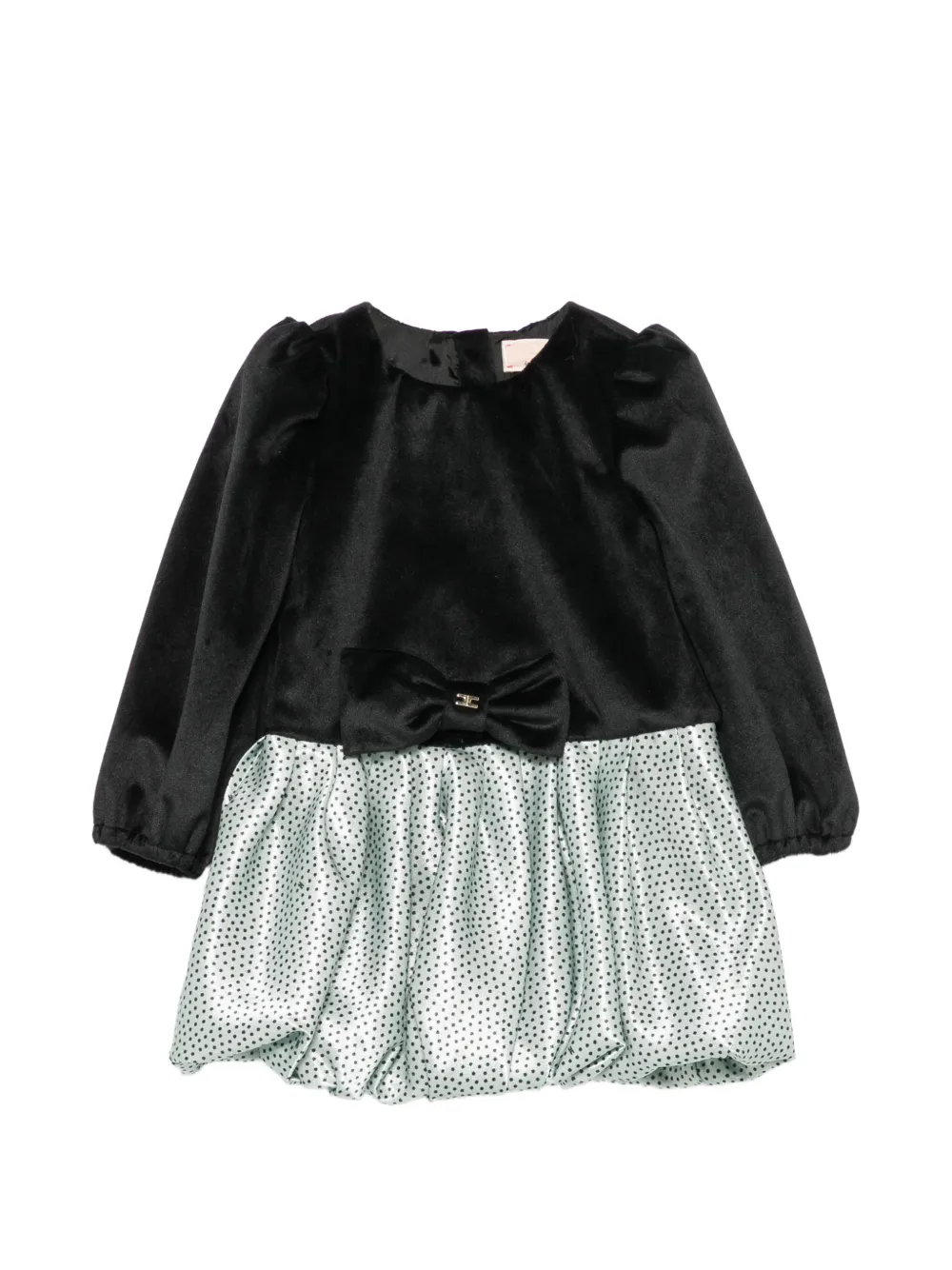 Elisabetta Franchi La Mia Bambina bow-detail polka-dot dress - Nero