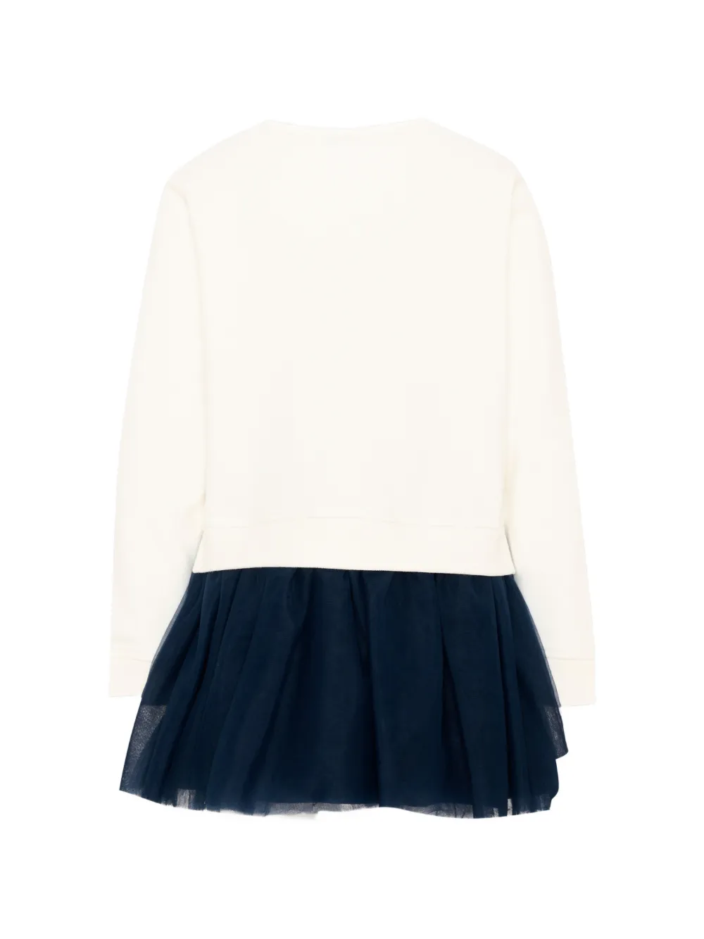 TRUSSARDI JUNIOR Mini-jurk met grafische print en tulen rok Beige