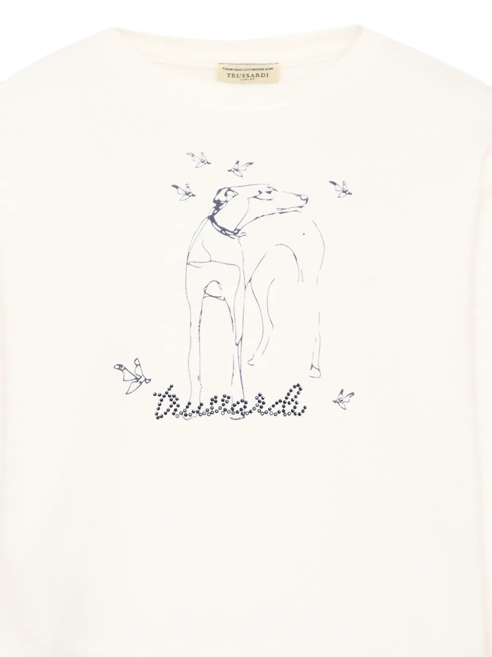 TRUSSARDI JUNIOR Mini-jurk met grafische print en tulen rok Beige