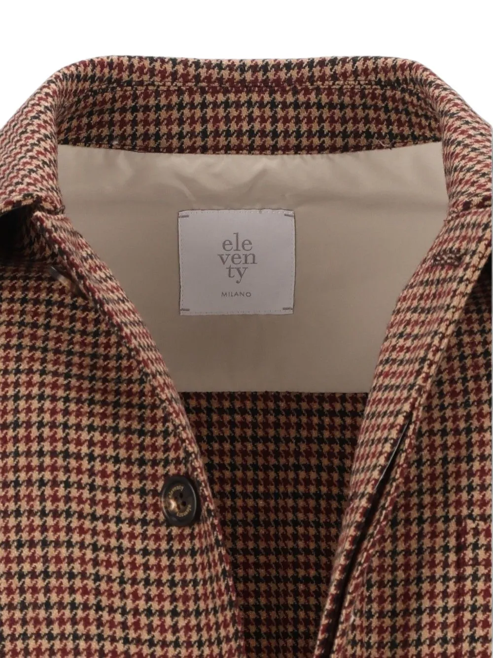 Eleventy Jack met pied-de-poule print Bruin
