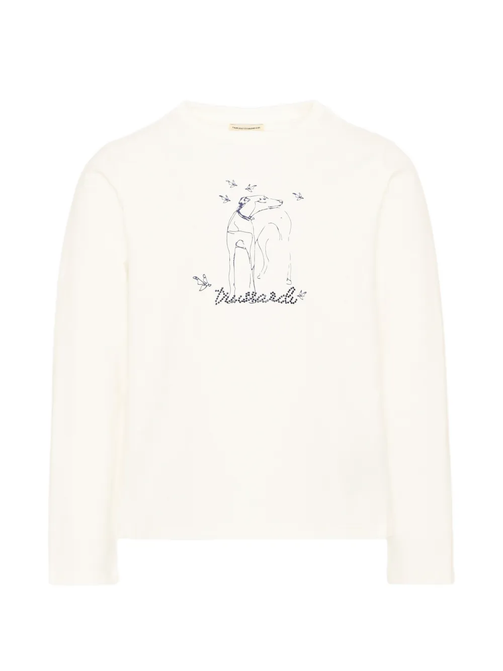 TRUSSARDI JUNIOR logo-print long-sleeve T-shirt - Toni neutri