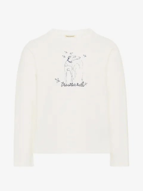 TRUSSARDI JUNIOR logo-print long-sleeve T-shirt