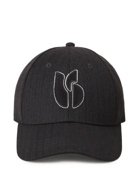 Ba&Sh Harow pinstripe-pattern logo-embroidery cap