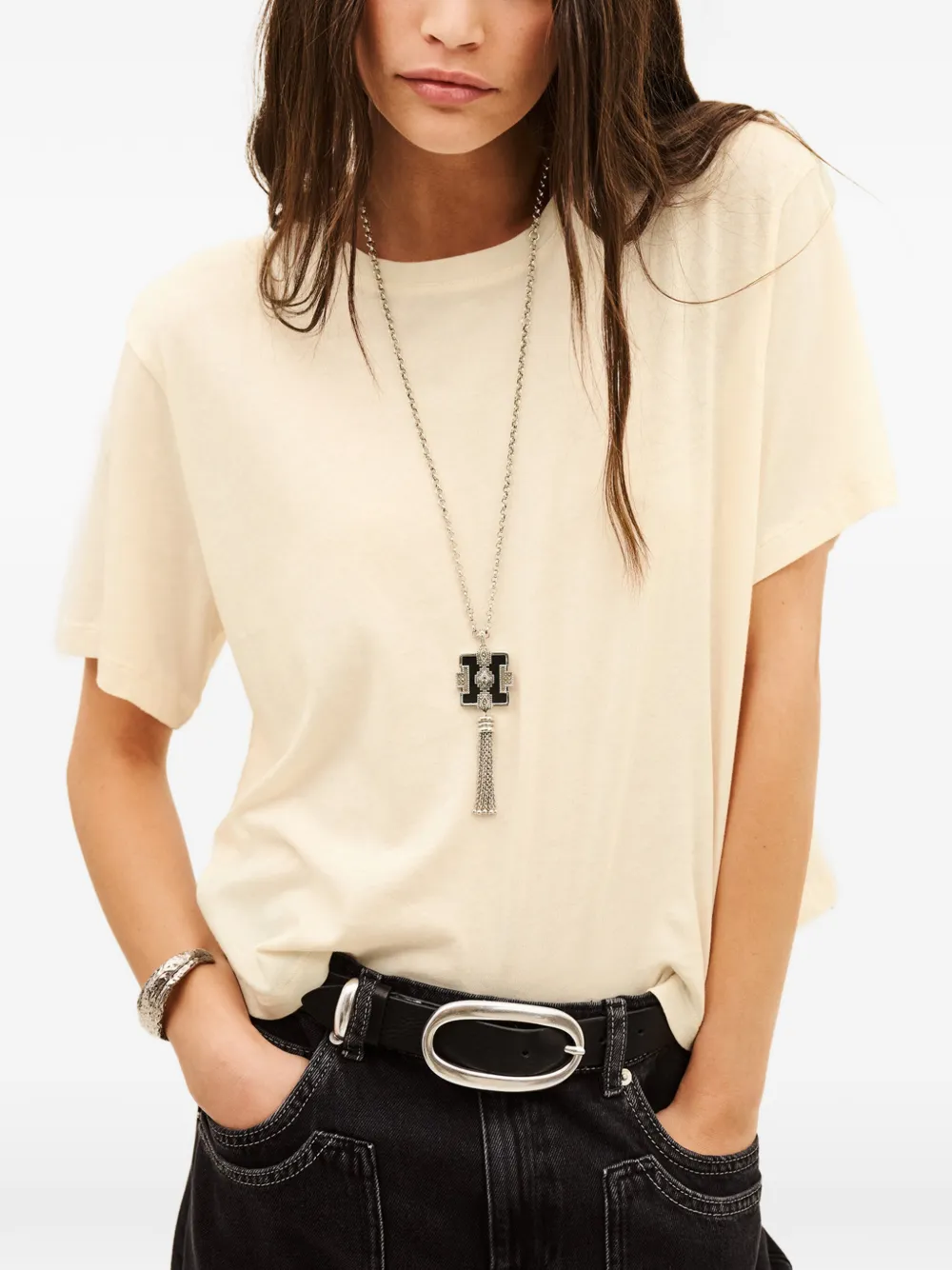 Ba&Sh Take T-shirt met tekst Beige