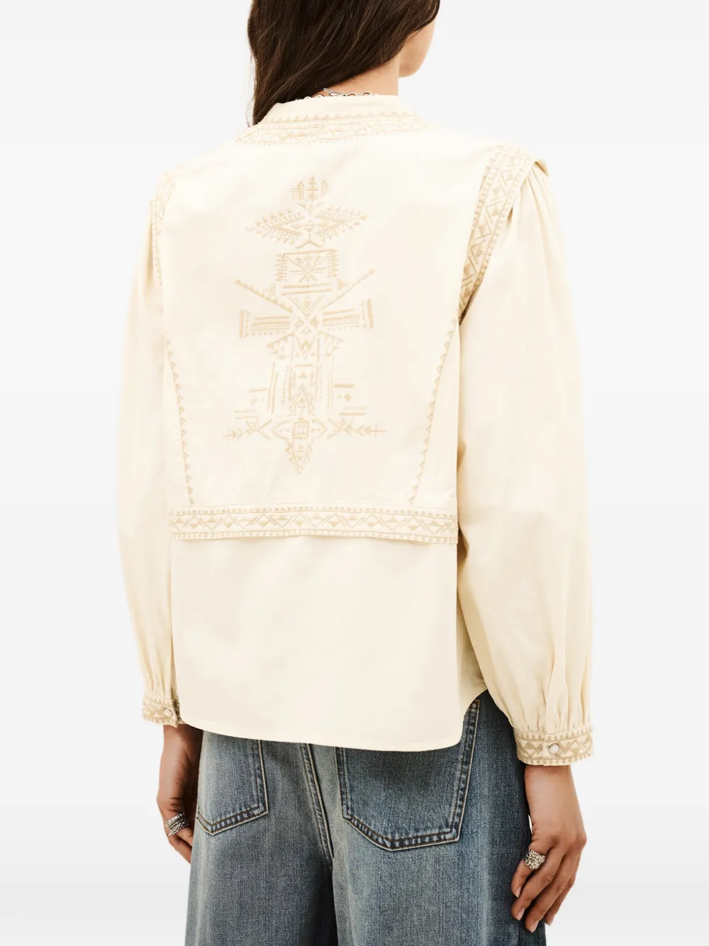 Ba&Sh Laura blouse met borduurwerk Beige
