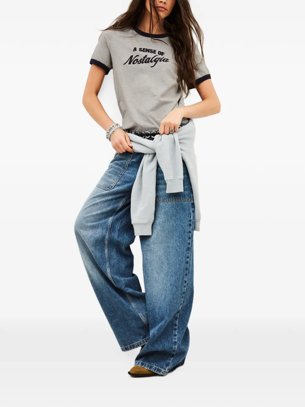 Ba&Sh Rosta T-shirt met tekst Grijs