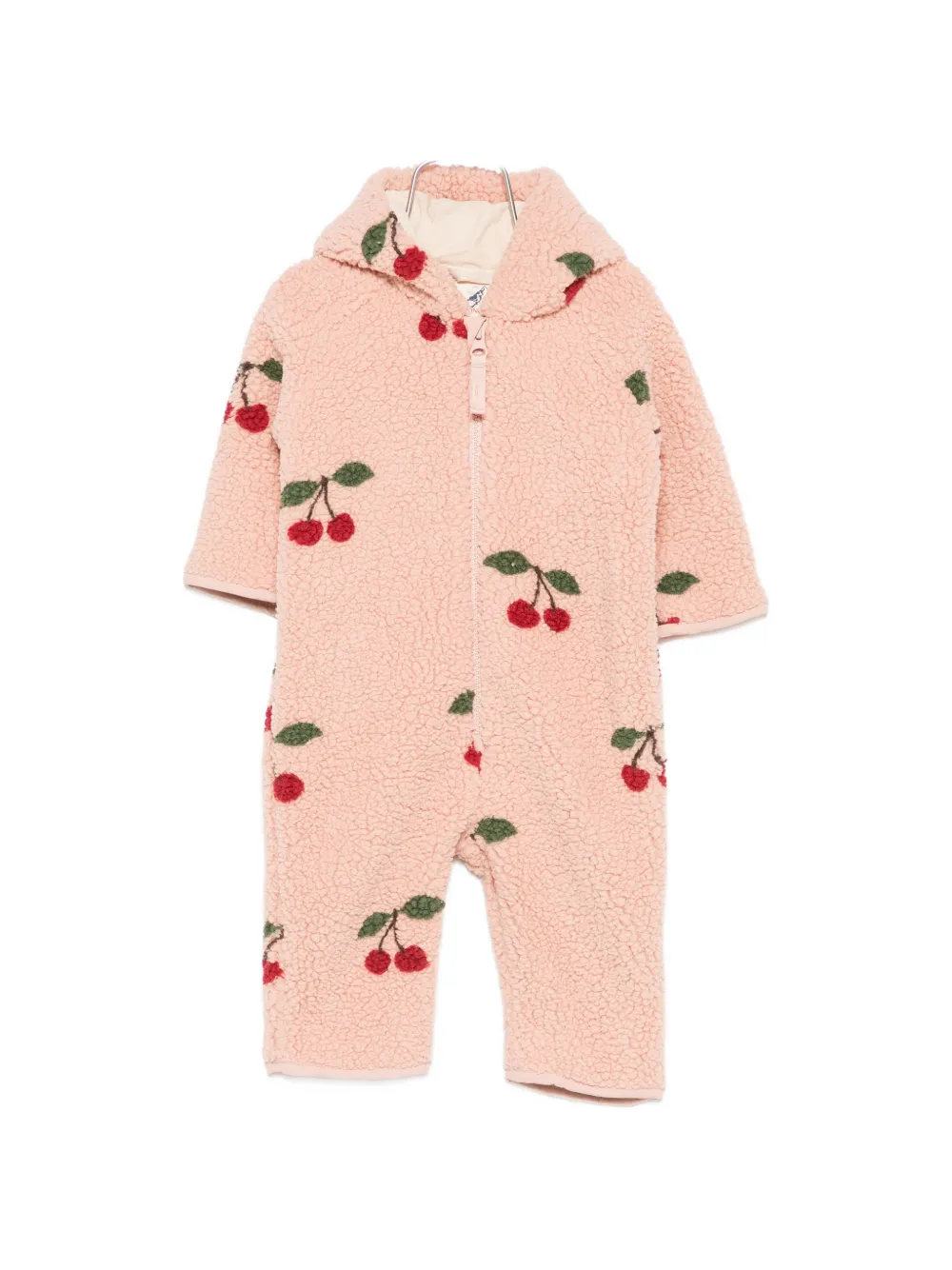 Konges Sløjd cherry-embroidered hooded jumpsuit - Rosa