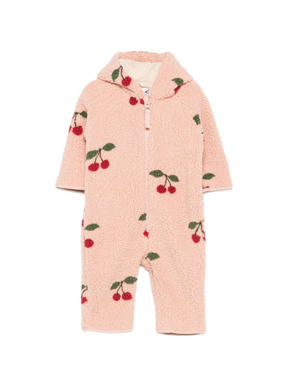 Konges Sløjd cherry-embroidered hooded jumpsuit - Rosa