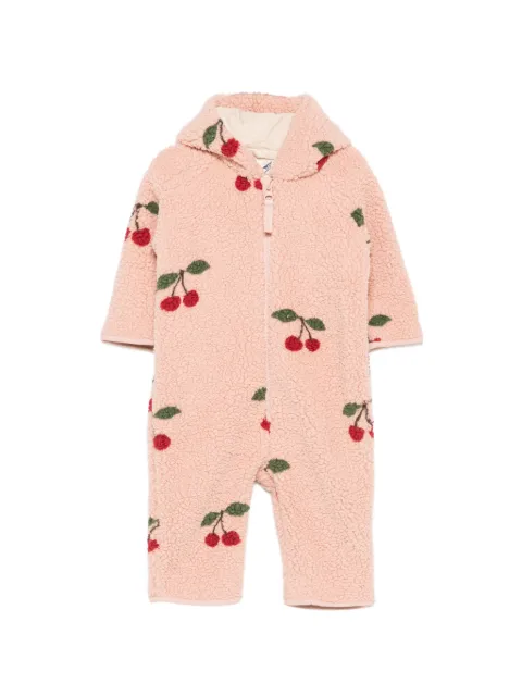 Konges Sløjd cherry-embroidered hooded jumpsuit