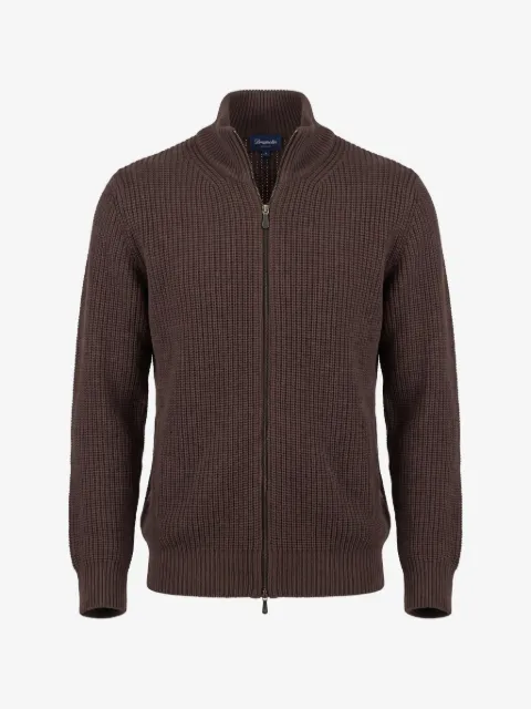 Drumohr ribbed-knit zip-up sweater