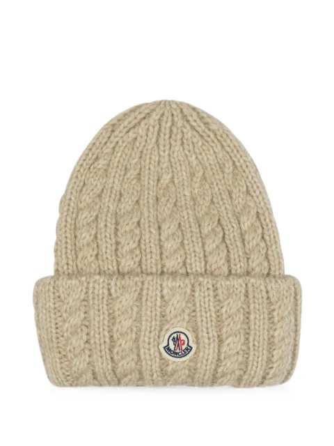 Moncler cable knit wool blend beanie