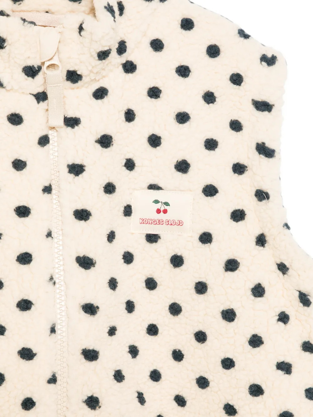 Konges Sløjd Fleece bodywarmer met stippen Beige