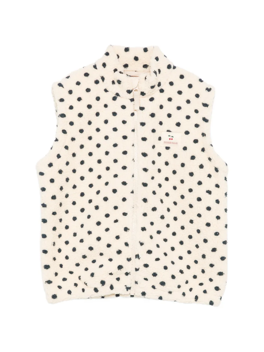 Konges Sløjd polka-dot fleece gilet - Nude