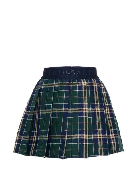 TRUSSARDI JUNIOR tartan-pattern pleated skirt