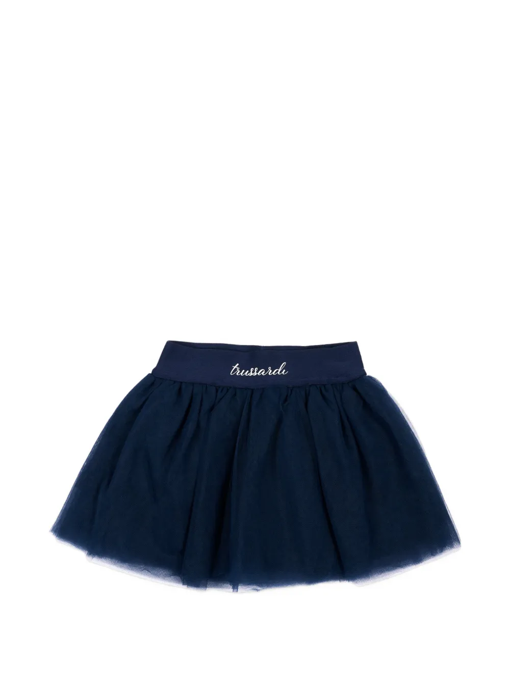 TRUSSARDI JUNIOR tulle logo-print skirt - Blu