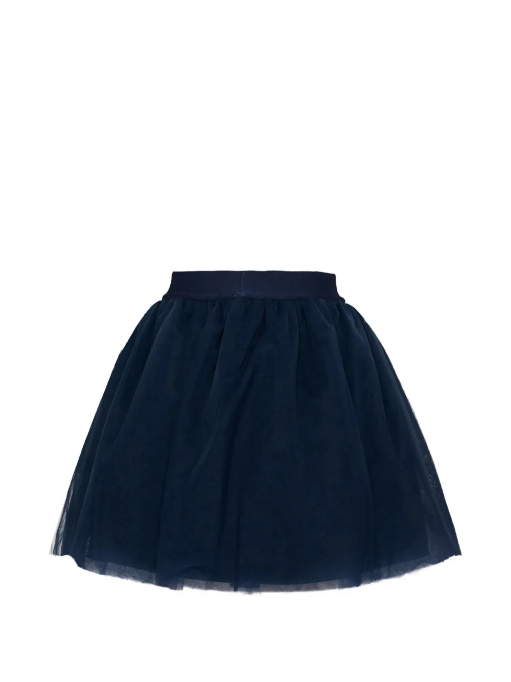 TRUSSARDI JUNIOR tulle-layered logo-waistband skirt Blauw