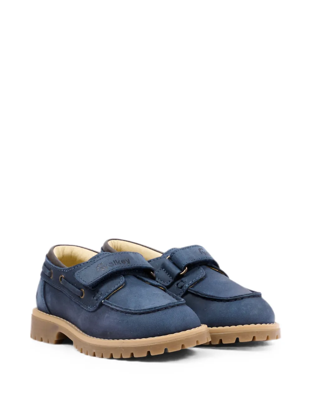 Walkey touch-strap leather loafers - Blu