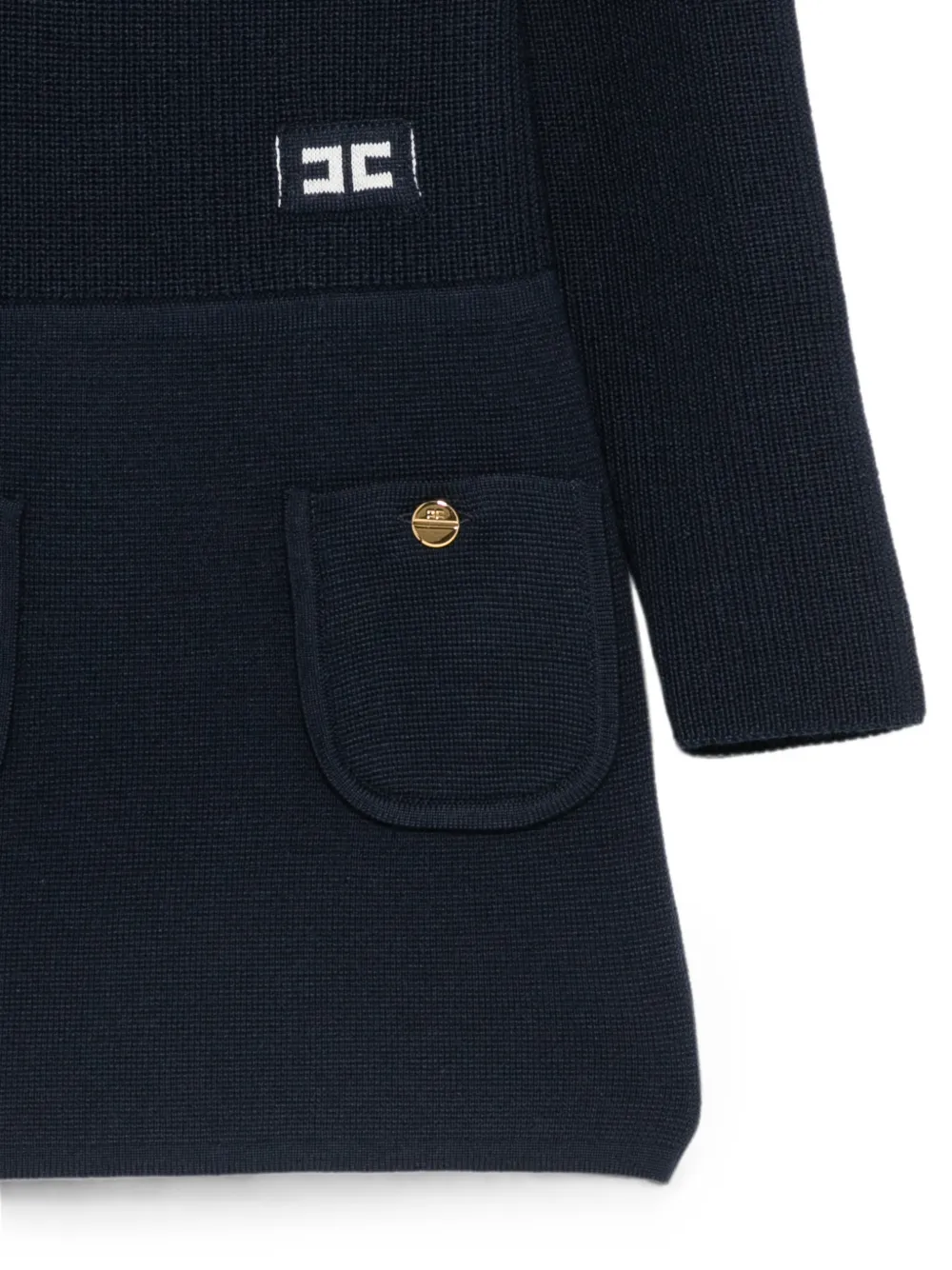 Elisabetta Franchi La Mia Bambina Jurk met logopatch en zakdetail Blauw