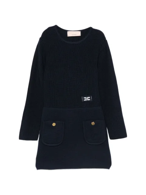 Elisabetta Franchi La Mia Bambina logo-patch pocket-detail dress