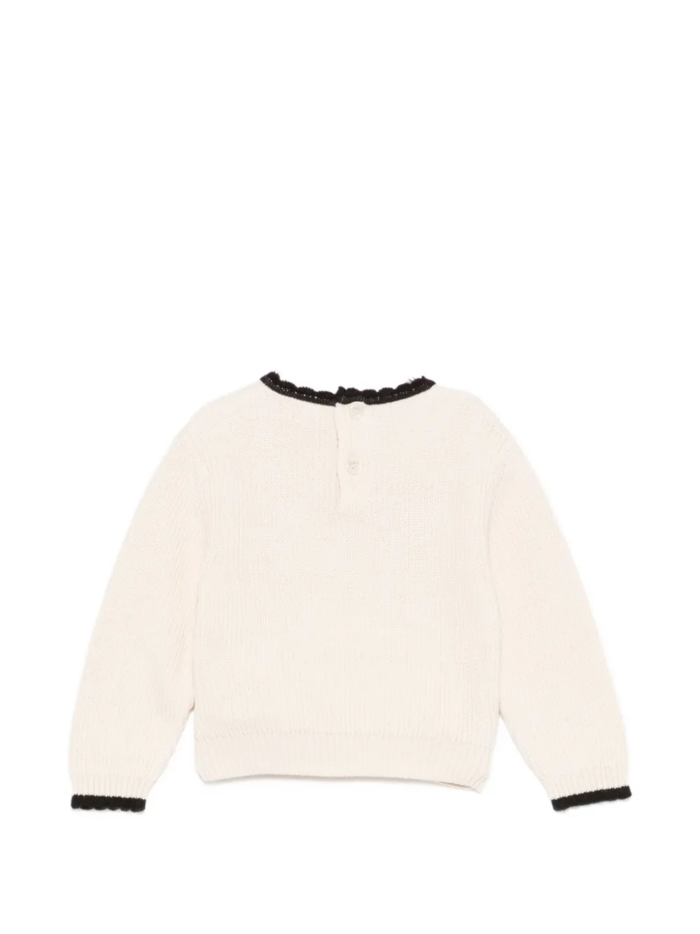Elisabetta Franchi La Mia Bambina Trui met geborduurd logo Beige