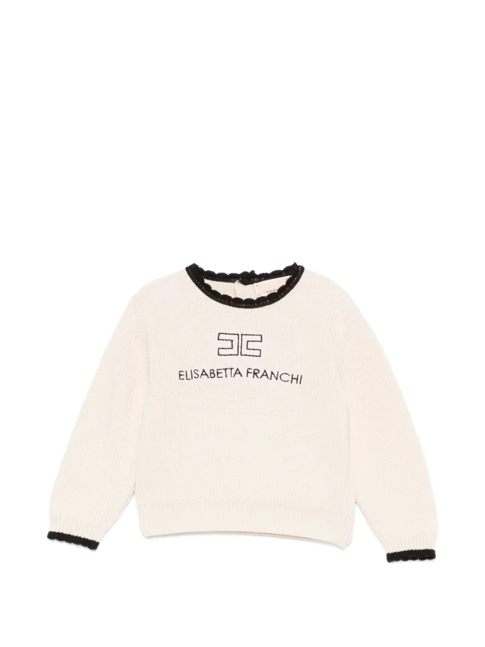 Elisabetta Franchi La Mia Bambina logo-embroidered sweater - Toni neutri