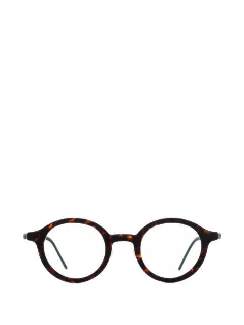 Lindberg round-frame tortoiseshell-effect glasses