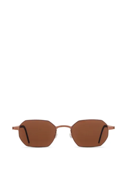 Lindberg geometric-frame titanium sunglasses