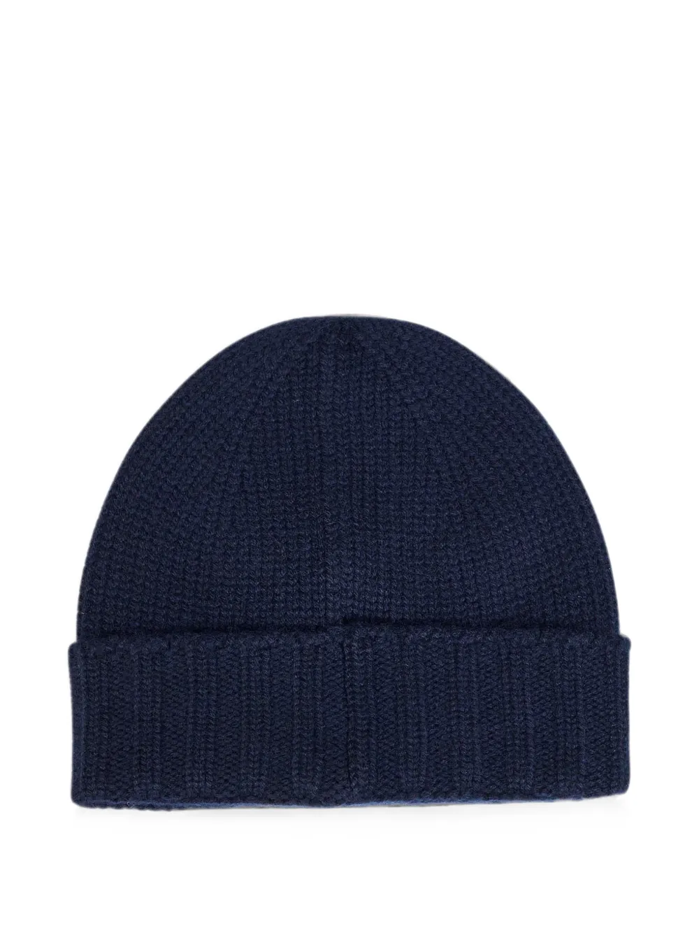 D4.0 Ribgebreide wollen muts Blauw