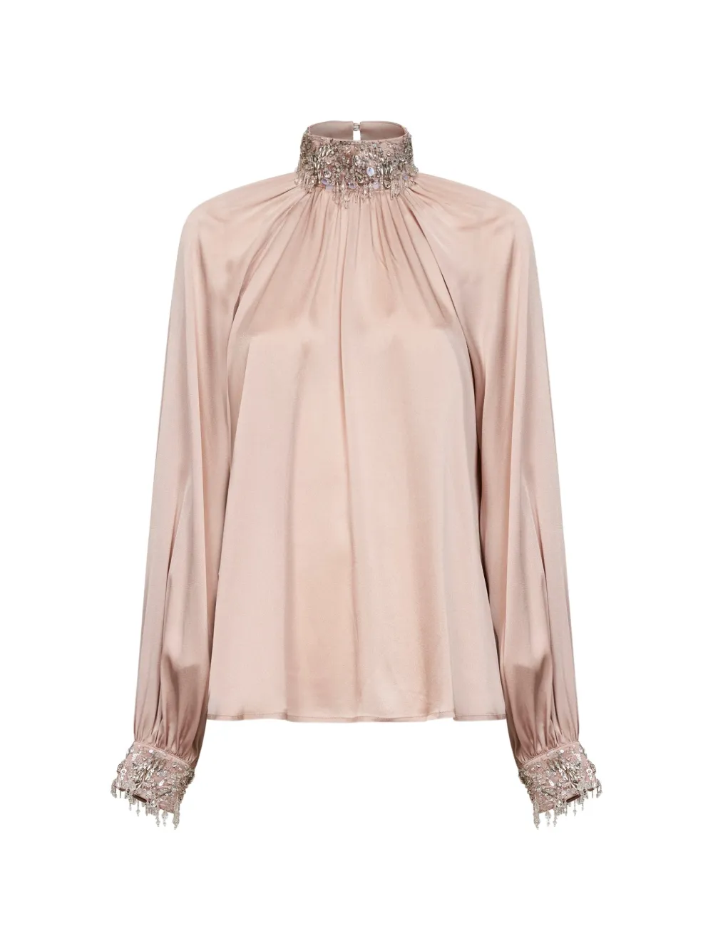 Alina bead-embellished blouse - Nude