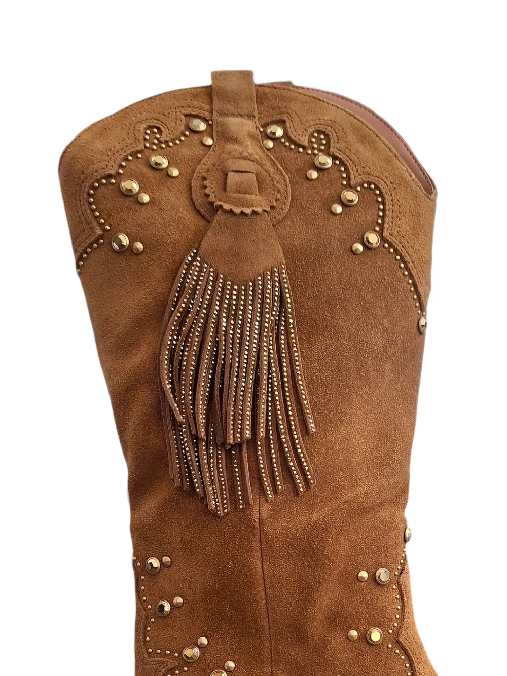 Kurt Geiger London studded fringed-tassel boots Bruin