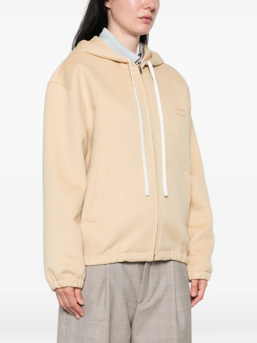 Miu Hoodie met geborduurd logo Geel