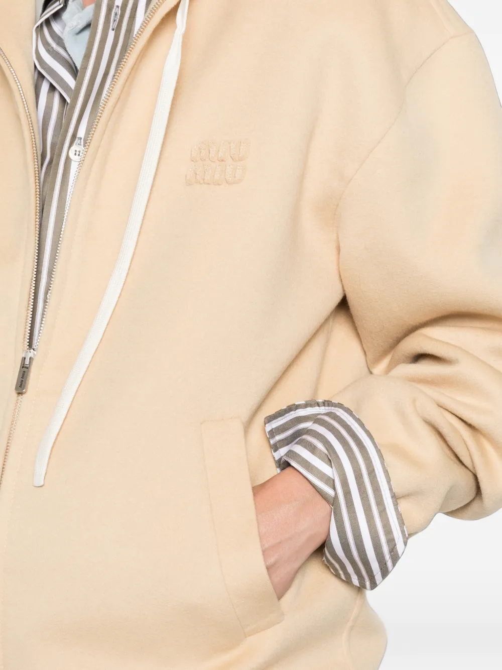 Miu Hoodie met geborduurd logo Geel