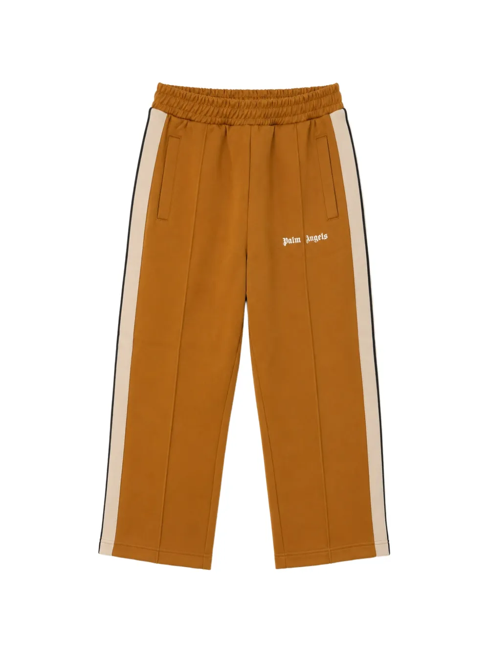 Palm Angels Kids logo-print side-stripe track pants - Marrone