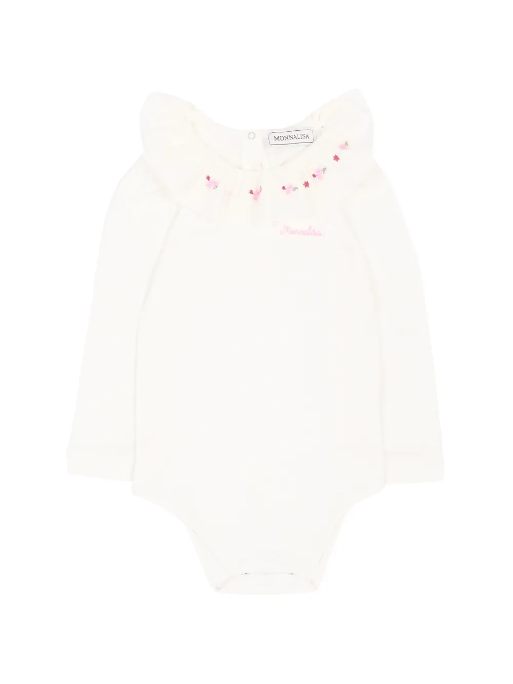 Monnalisa embroidered ruffled bodysuit - Toni neutri