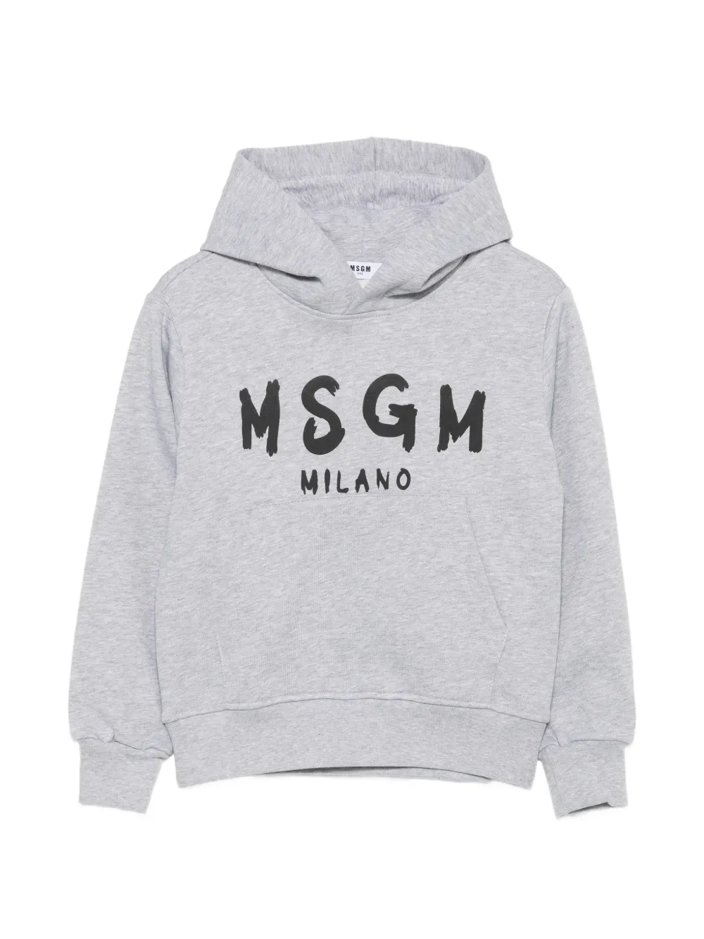 MSGM Kids logo-print hoodie - Grigio