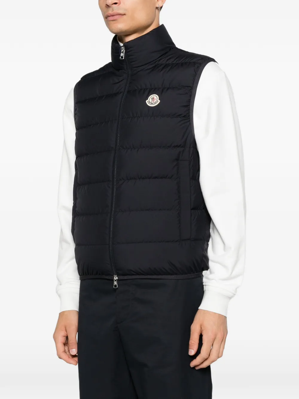 Moncler Bodywarmer met logopatch Zwart