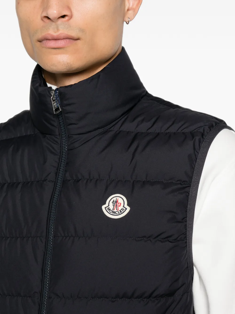 Moncler Bodywarmer met logopatch Zwart