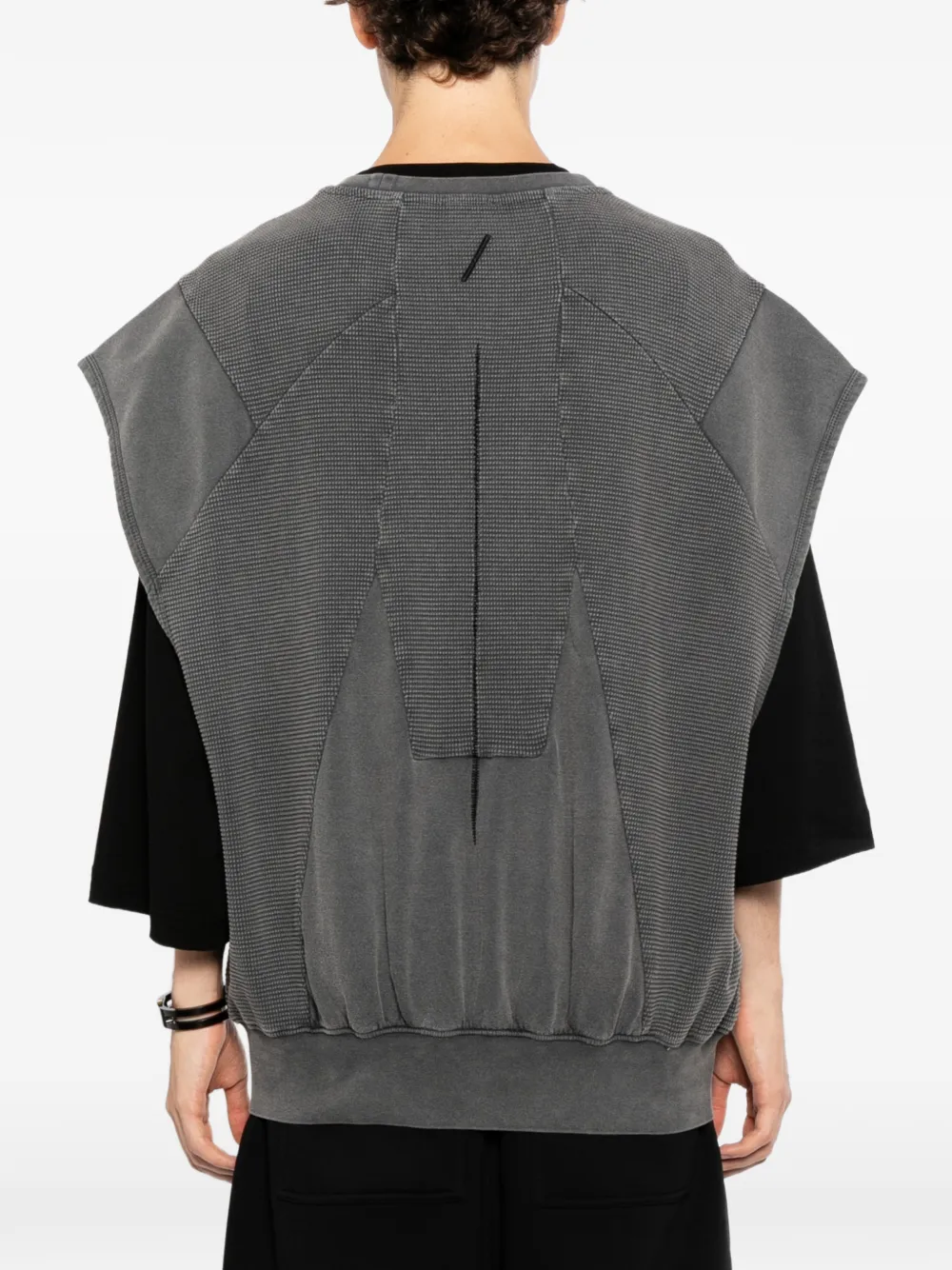 Thom Krom Mouwloze sweater met gerafeld effect Grijs