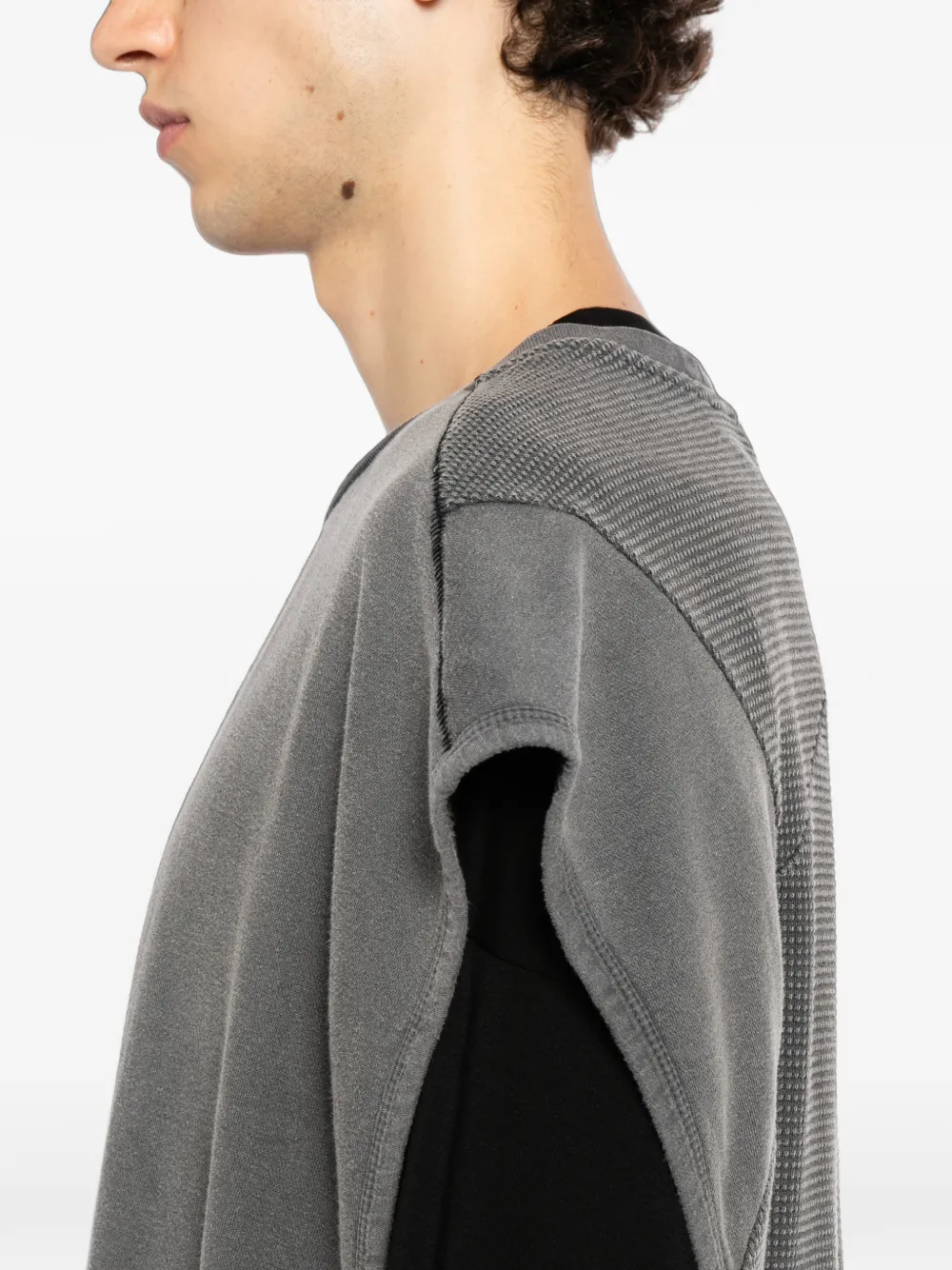 Thom Krom Mouwloze sweater met gerafeld effect Grijs