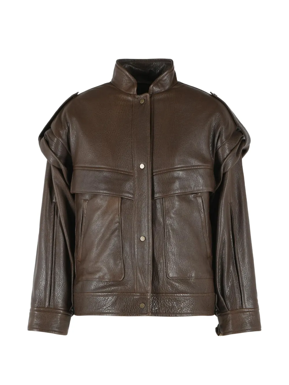 Salvatore Santoro leather bomber jacket - Braun
