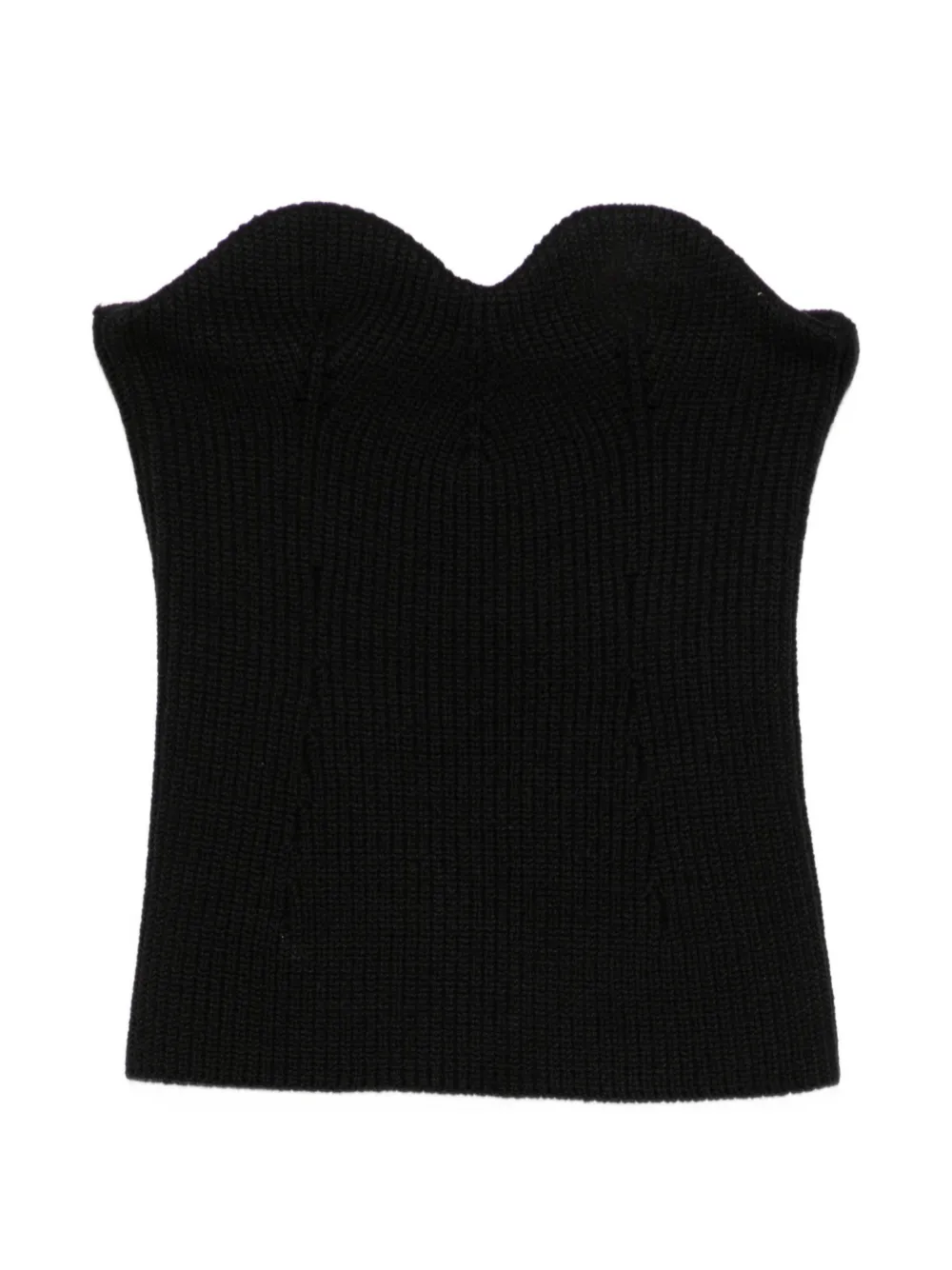 Jil Sander ribbed-knit strapless top - Nero
