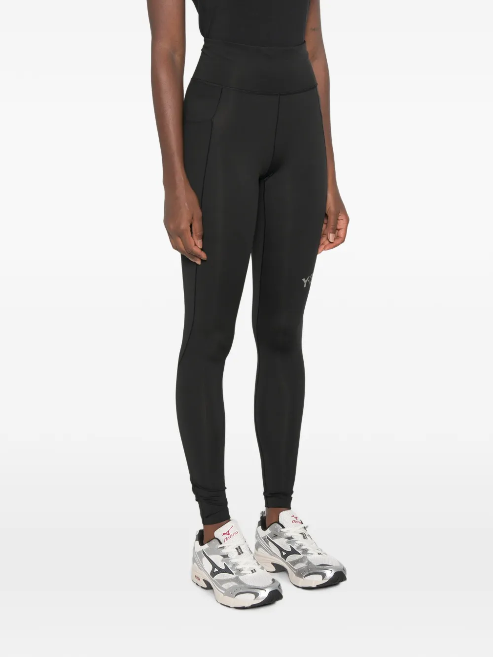 Y-3 logo-print leggings Zwart