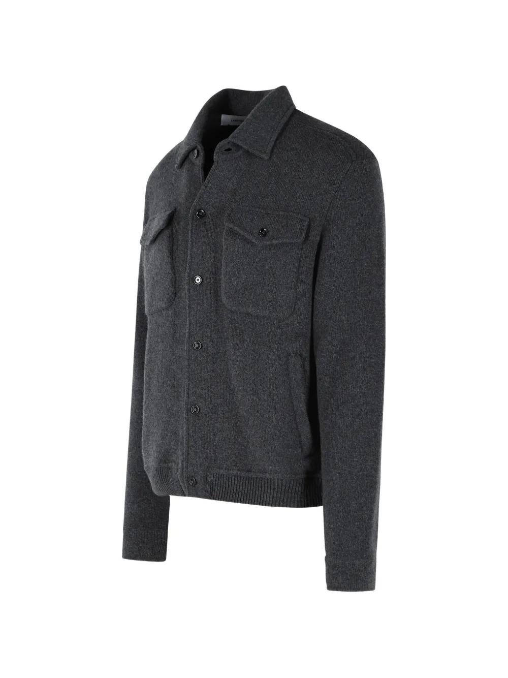 Lardini Gebreid jack met knopen Grijs