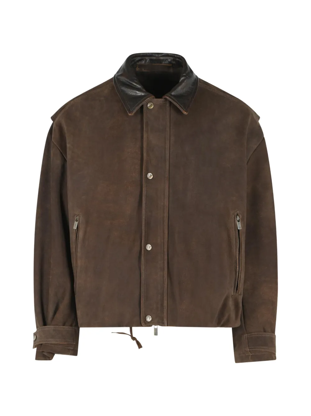 Salvatore Santoro oversized leather jacket - Marrone