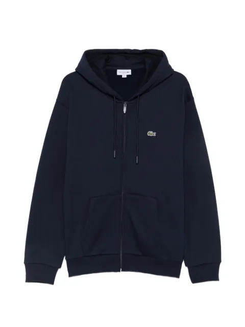 Lacoste logo-patch zip-up hoodie