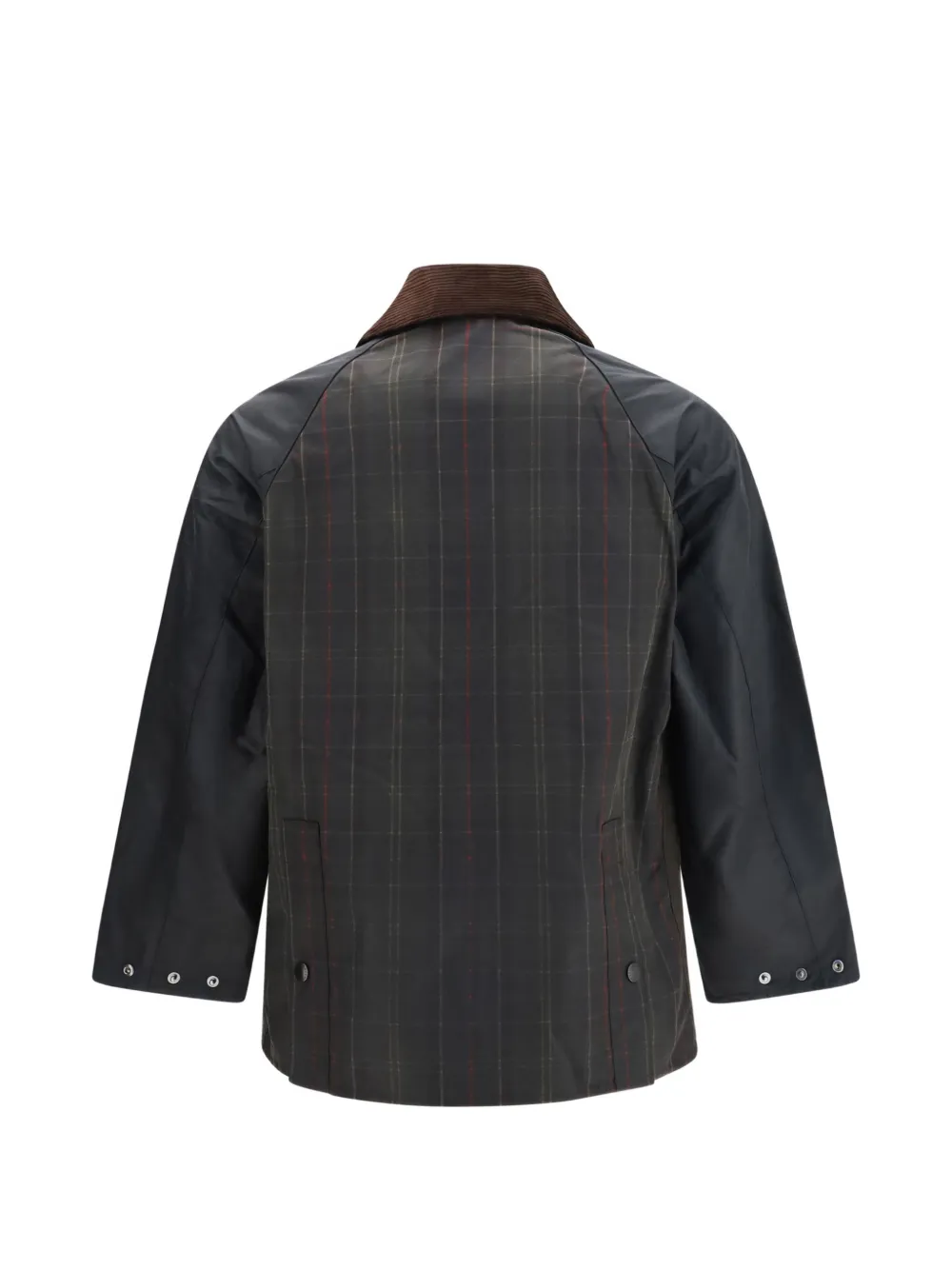 Barbour Gewaxt katoenen jack met patchwork Bruin