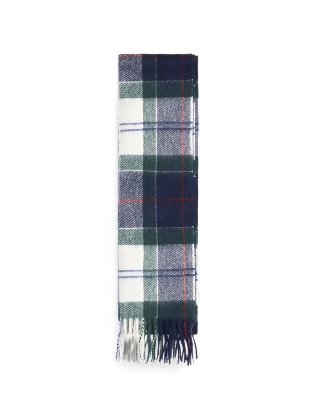 Barbour tartan fringed scarf - Weiß